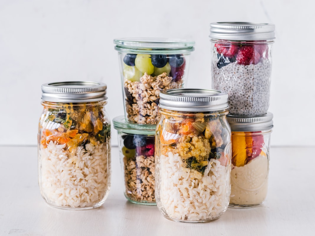Balanced bowl with grains and toppings